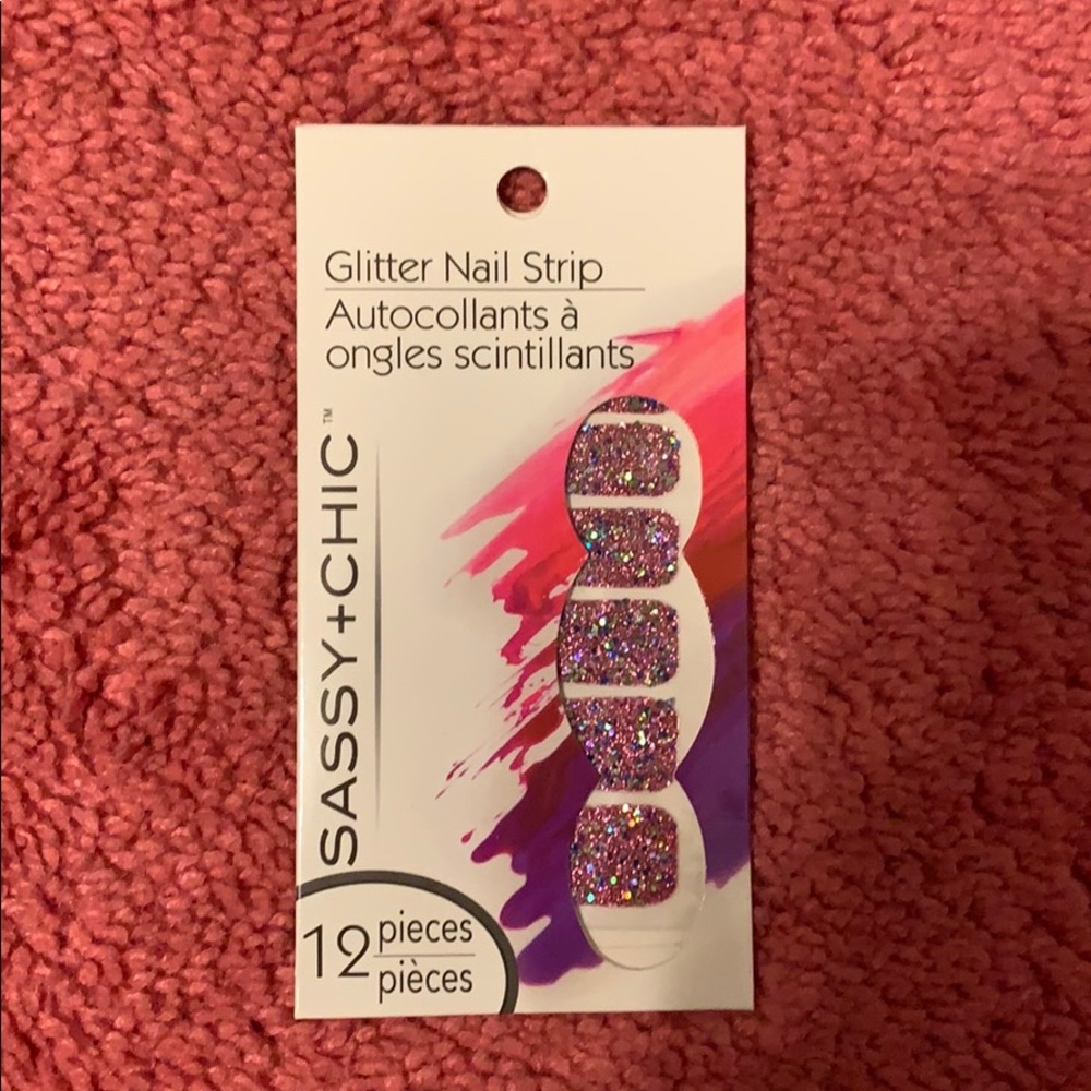 Glitter nail strip